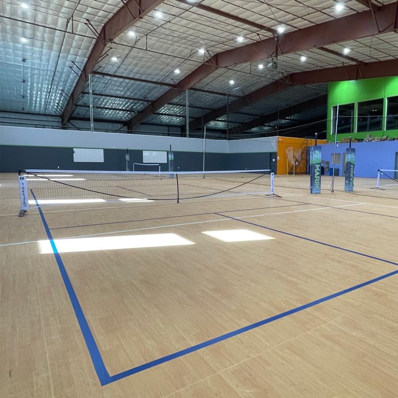 wooden pickleball courts